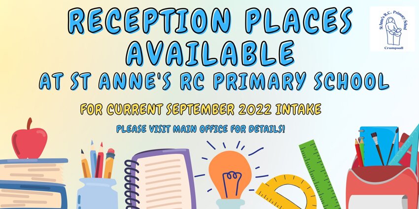 Image of Reception Places Available!